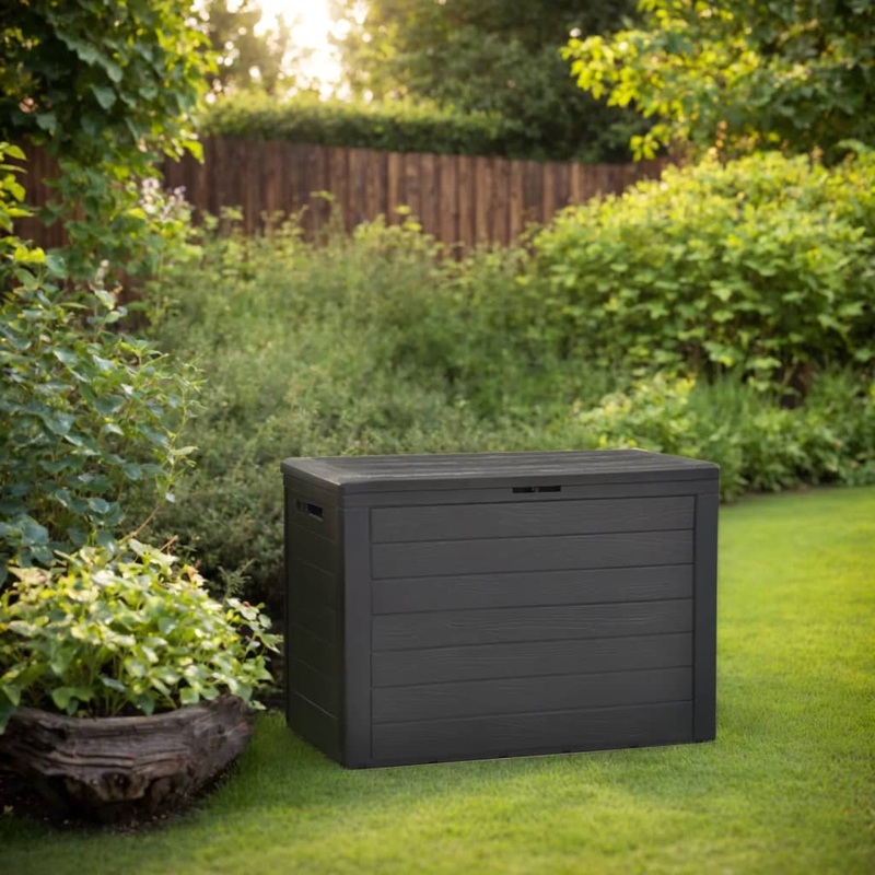 Bote de rangement de jardin Anthracite 78x44x55 cm