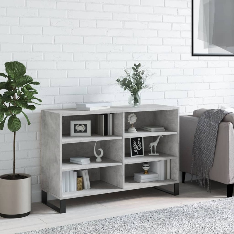 Buffet gris bton 103,5x35x70 cm bois d'ingnierie