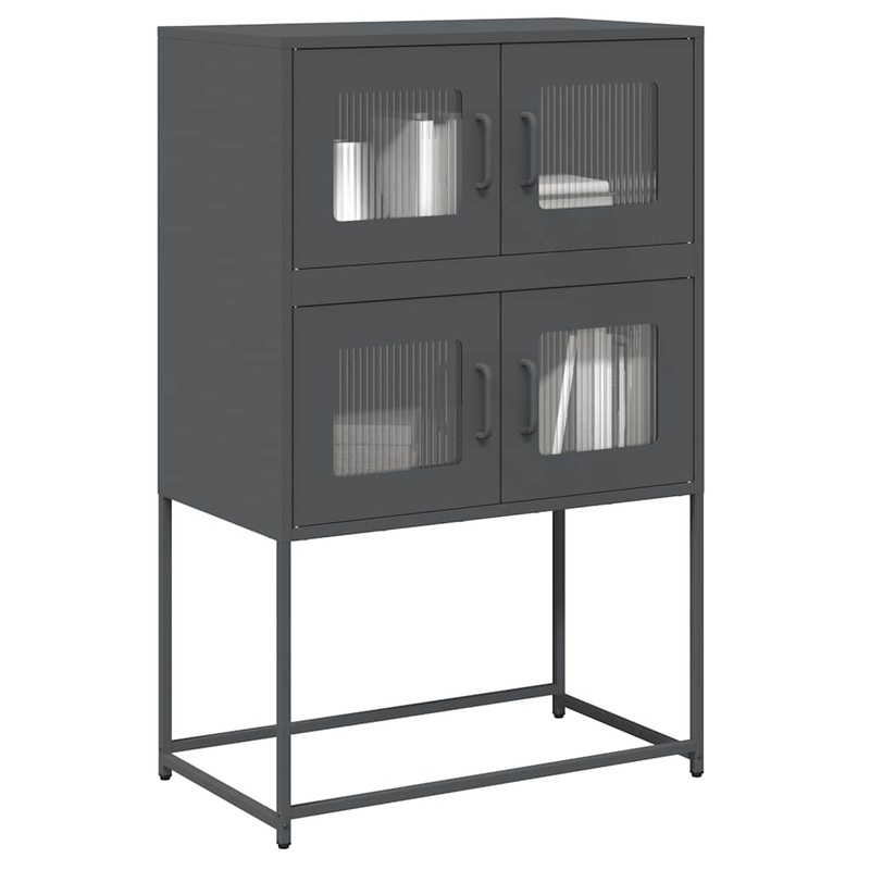 Buffet haut anthracite 68x39x107 cm acier