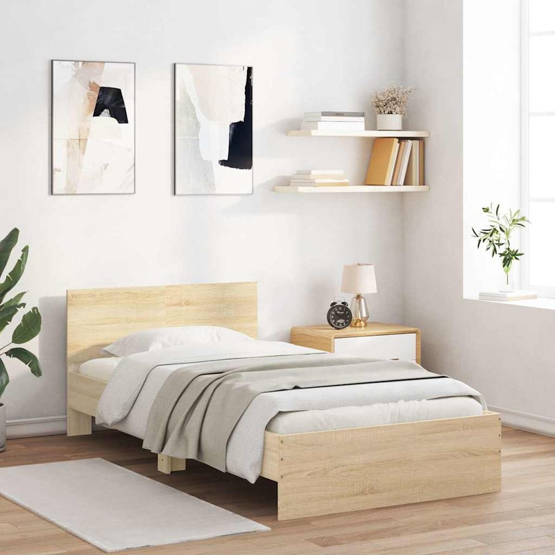 Cadre de lit sans matelas avec tte de lit 100x200 cm