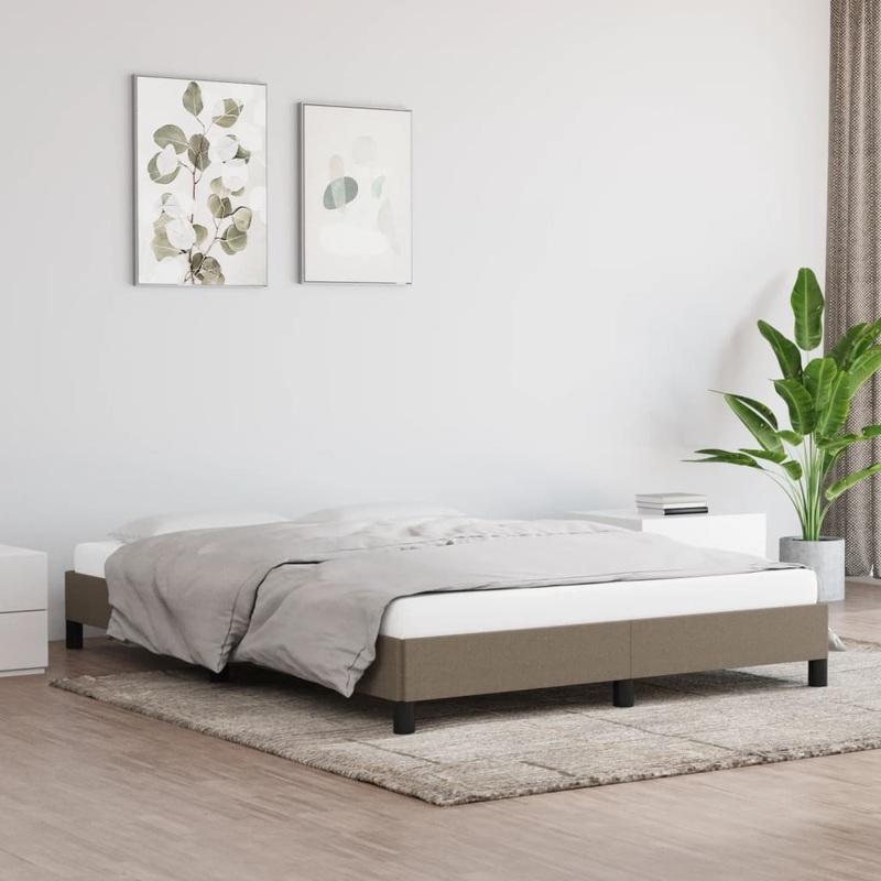 Cadre de lit sans matelas taupe 140x200 cm tissu