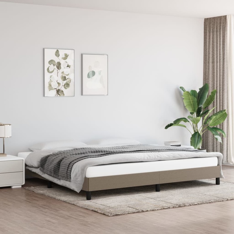 Cadre de lit sans matelas taupe 200x200 cm tissu