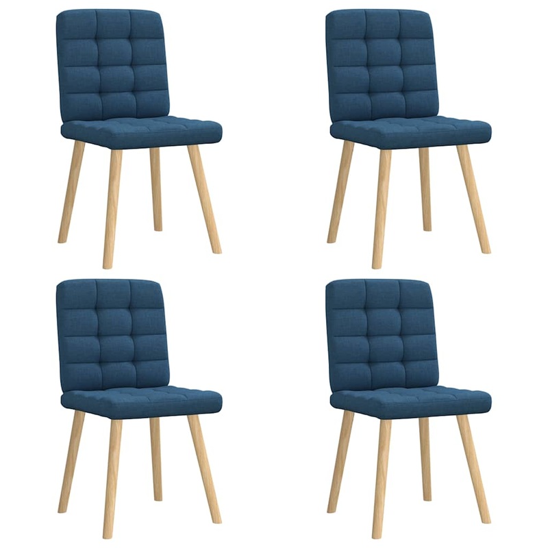 Chaises  manger lot de 4 bleu tissu