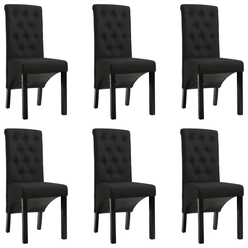 Chaises  manger lot de 6 noir tissu