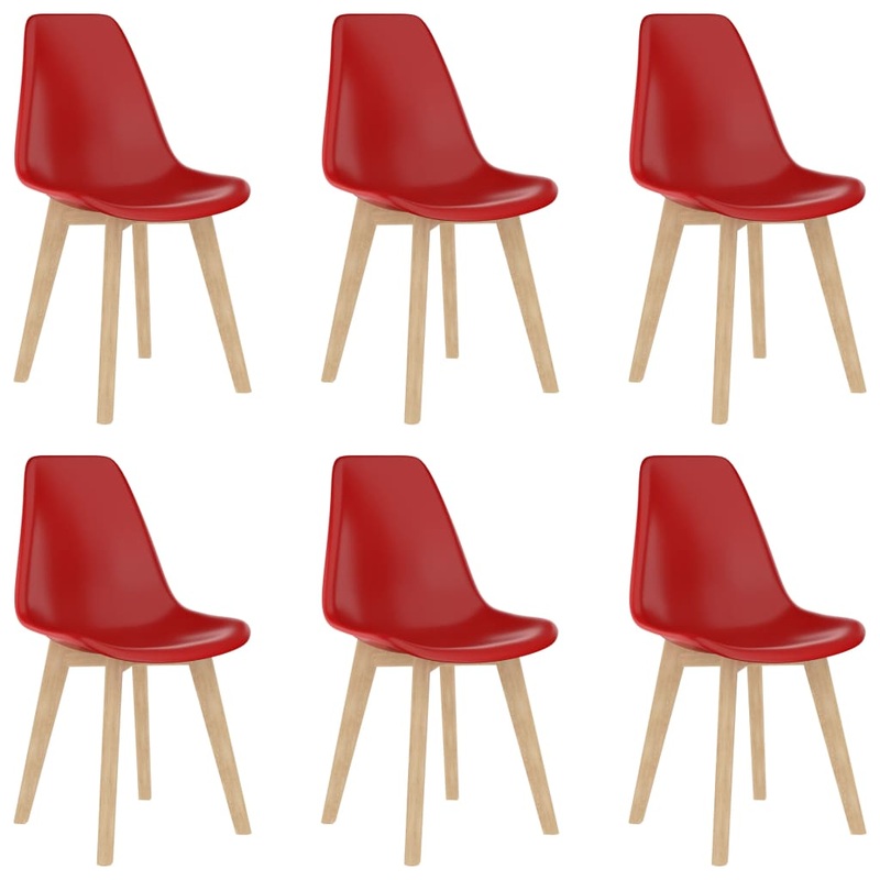 Chaises  manger lot de 6 rouge plastique
