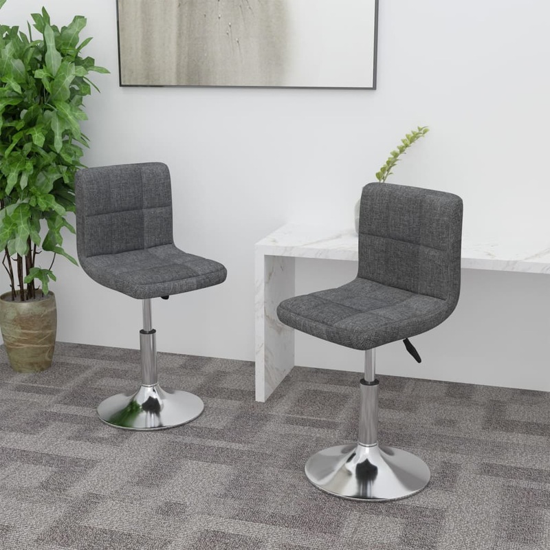 Chaises pivotantes  manger lot de 2 Gris fonc Tissu