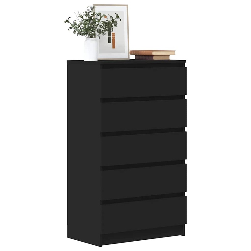 Commode Noir 60x36x103 cm Bois d'ingnierie