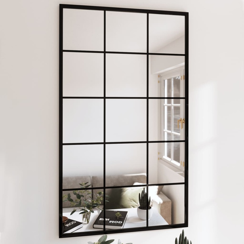 Miroir mural noir 100x60 cm mtal