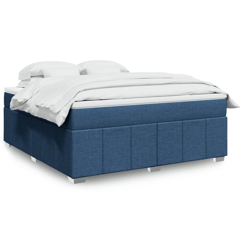 Sommier  lattes de lit avec matelas Bleu 180x200 cm Tissu