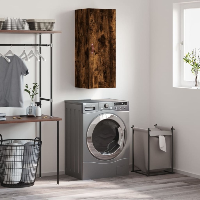 Armoire murale chne fum 34,5x34x90 cm