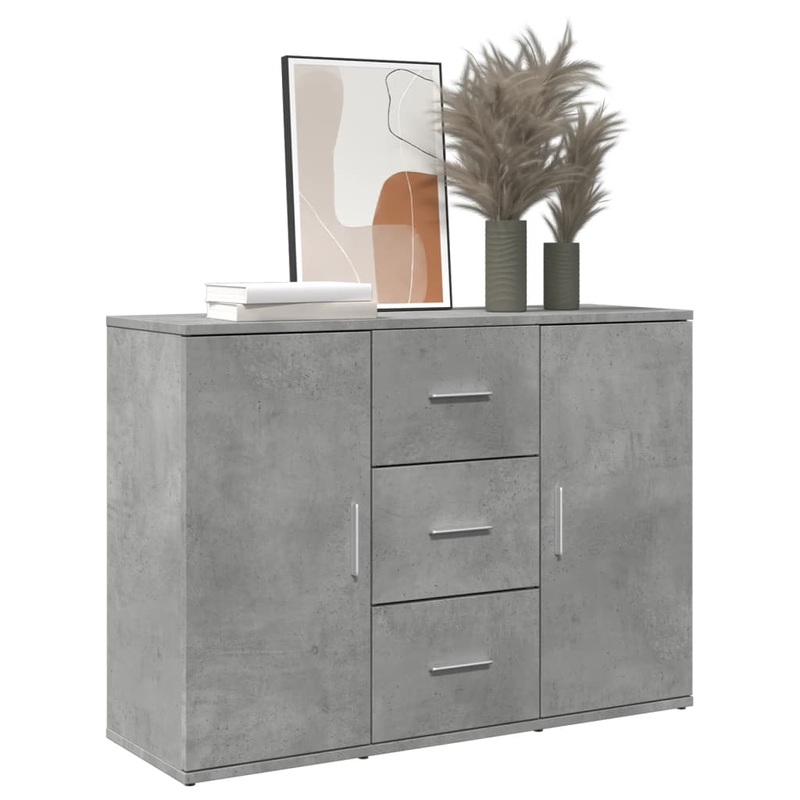 Buffet gris bton 90,5x29,5x65 cm bois d'ingnierie