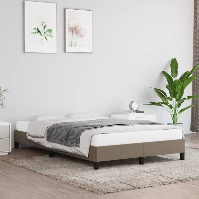 Cadre de lit sans matelas taupe 120x200 cm tissu