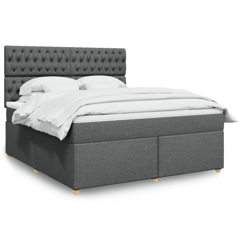 Sommier  lattes de lit avec matelas Gris fonc 180x200cm Tissu