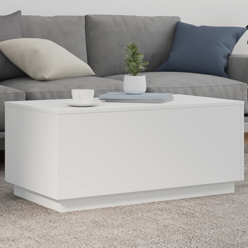 Table basse avec lumires LED blanc 90x50x40 cm