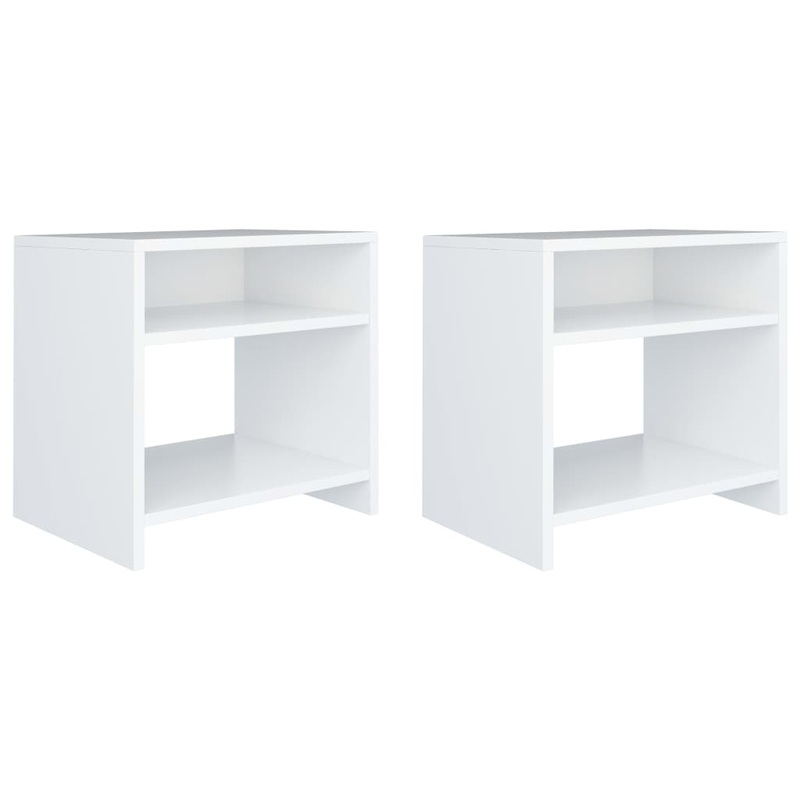 Tables de chevet 2 pcs Blanc 40x30x40 cm Bois d'ingnierie