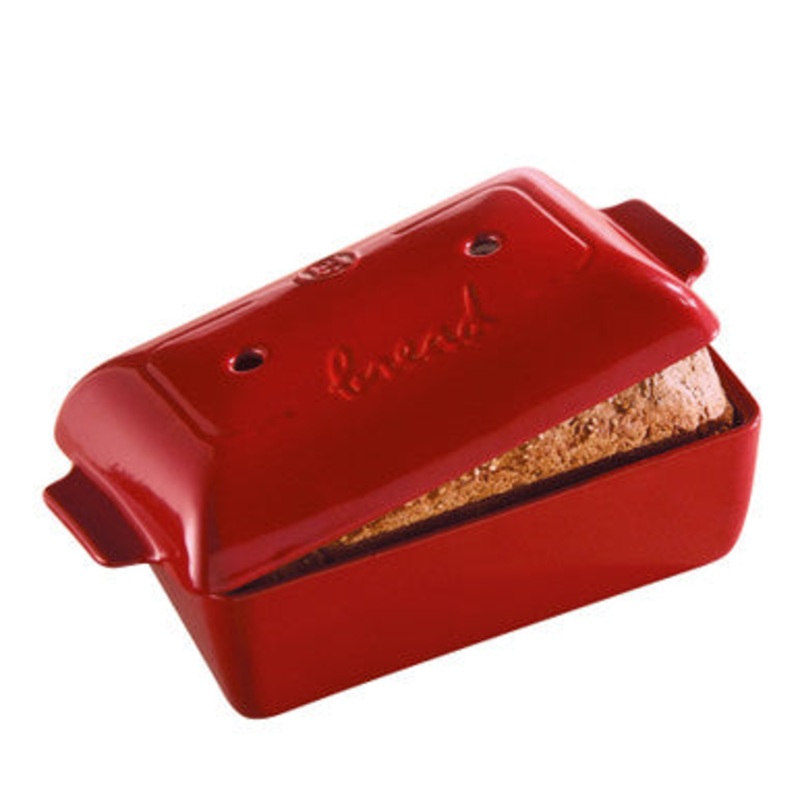 Emile Henry Made in France Bread Loaf Baker, 8.5" x 5", Burgundy, 1.8L