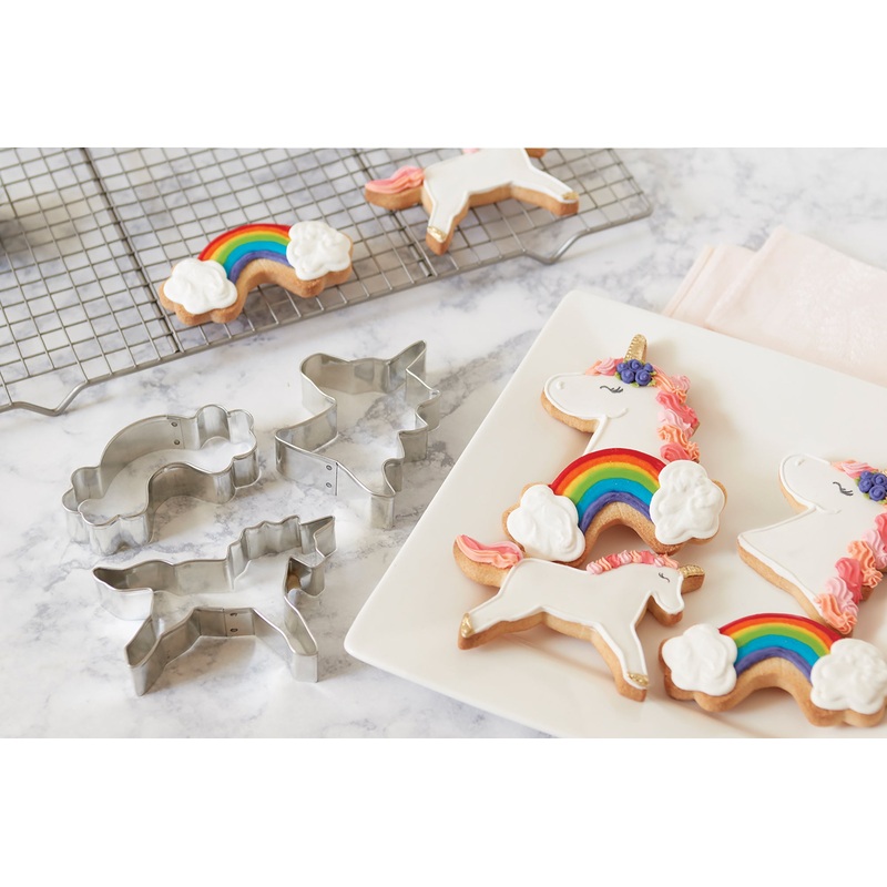 Fox Run Unicorn 3 Piece Cookie Cutter Set 4"  Best Seller