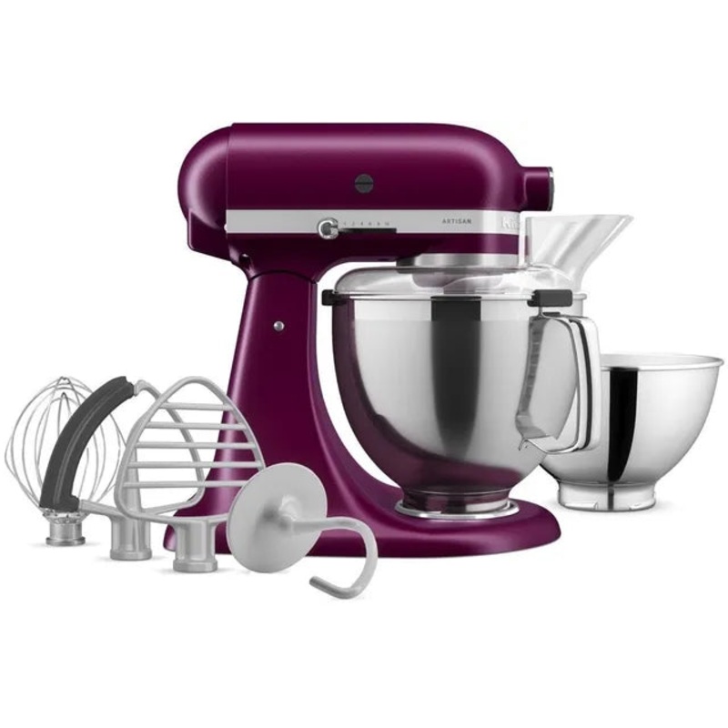 KitchenAid 5 Qt Artisan Stand Mixer in Beetroot Purple - Includes Premium Accessory Pack