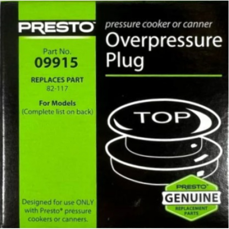 Presto Pressure Cooker Over Pressure Plug | 09915 54151