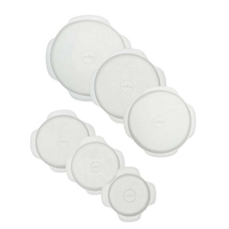 W & P Round Silicone Stretch Lids - Set of 6- WP61001