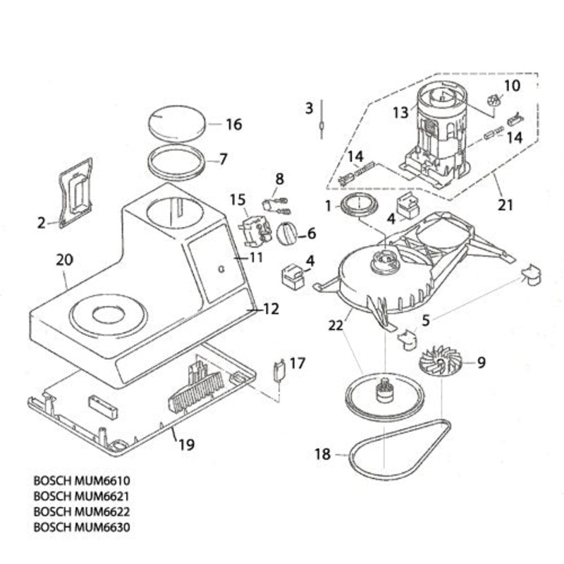 Parts For Older Bosch Mixers Classic and UM3