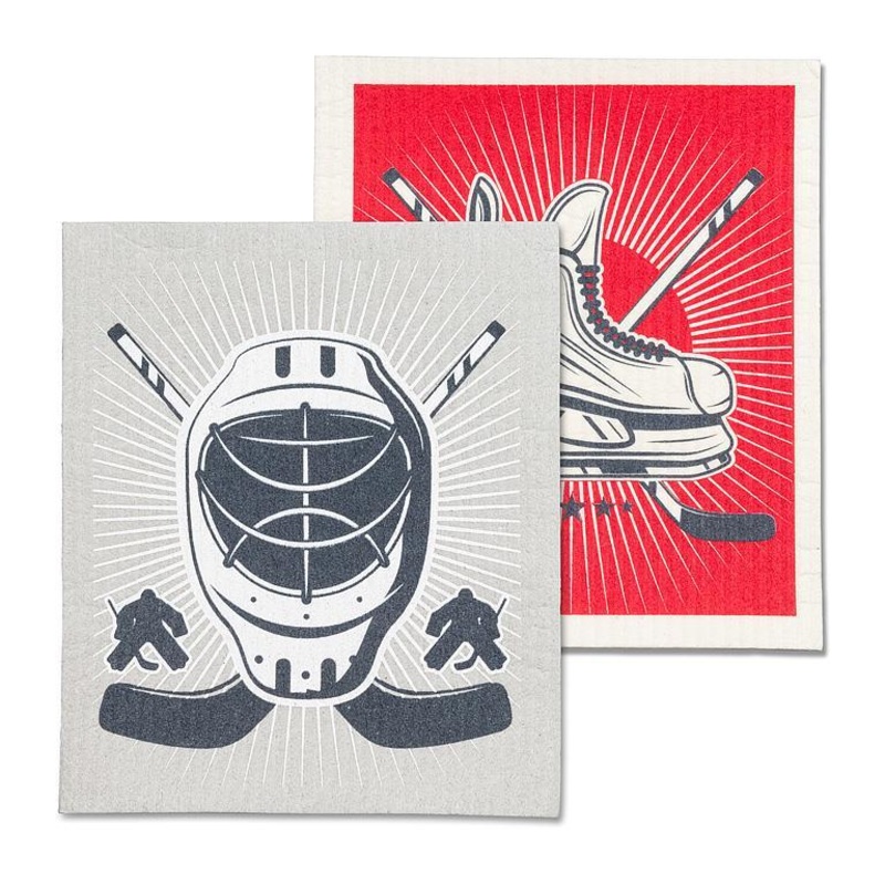 Hockey Icons Swedish Dishcloth - Set of 2 - 6.5x8"   Go Canada!