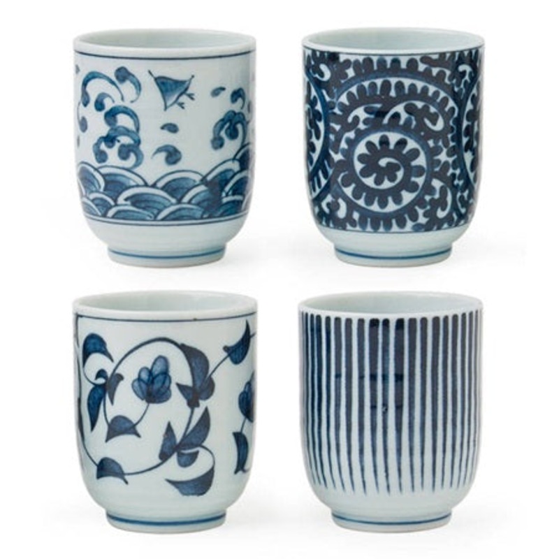 Blue & White 5 Oz. Teacup Set