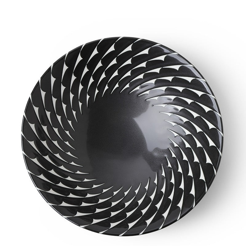 Bowl Black Choctaw Swirl 10"