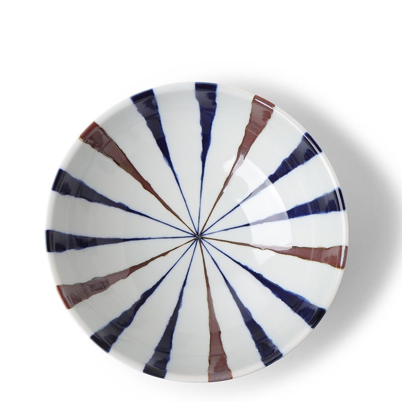 Bowl Brown Indigo Spokes 8-3/8"
