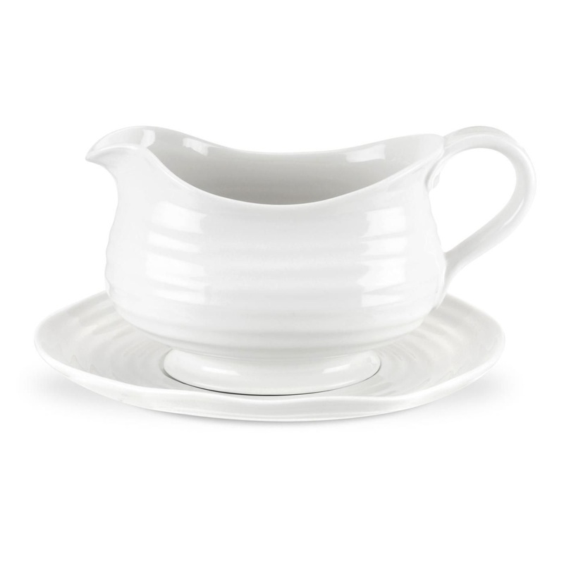 Sophie Conran White Gravy Boat and Stand 24 oz