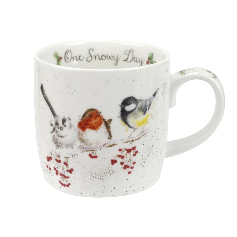 Wrendale One Snowy Day Birds 11oz Mug (Christmas)