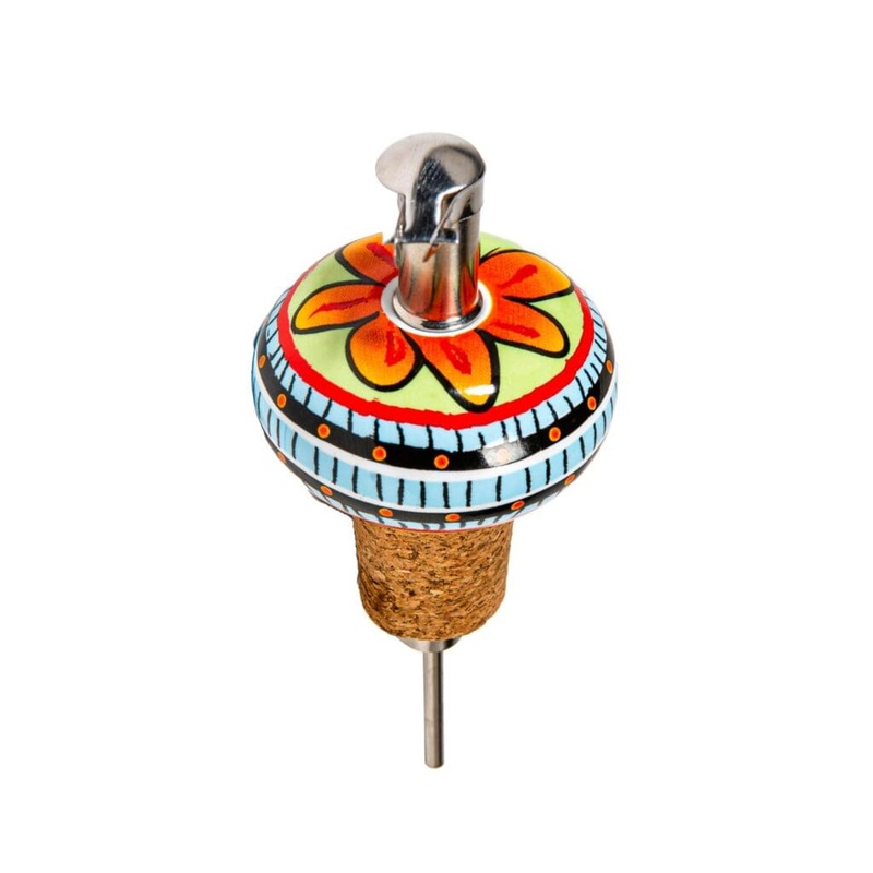 Ceramic Oil Pourer Blue/Red