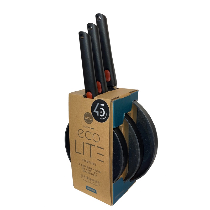 Woll Q-eco-LITE Fry Pan Set of 3 (20cm+24cm+28cm Detachable Handle)