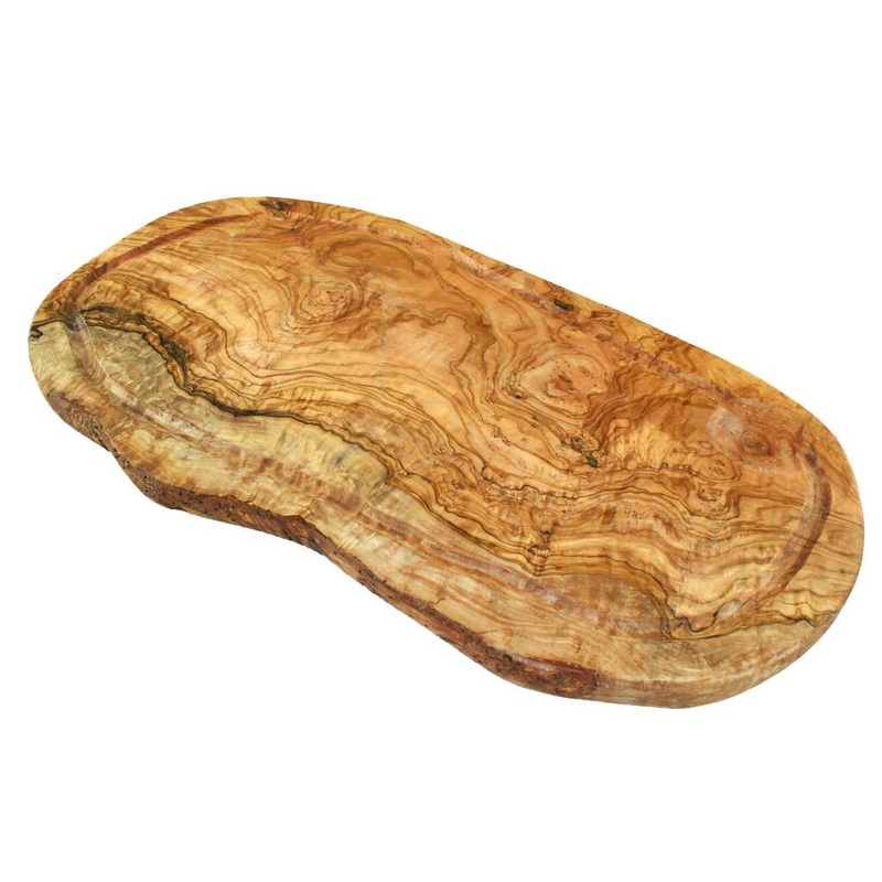olivenholz-erleben - Carving board with juice groove approx. 40  44 cm olive wood