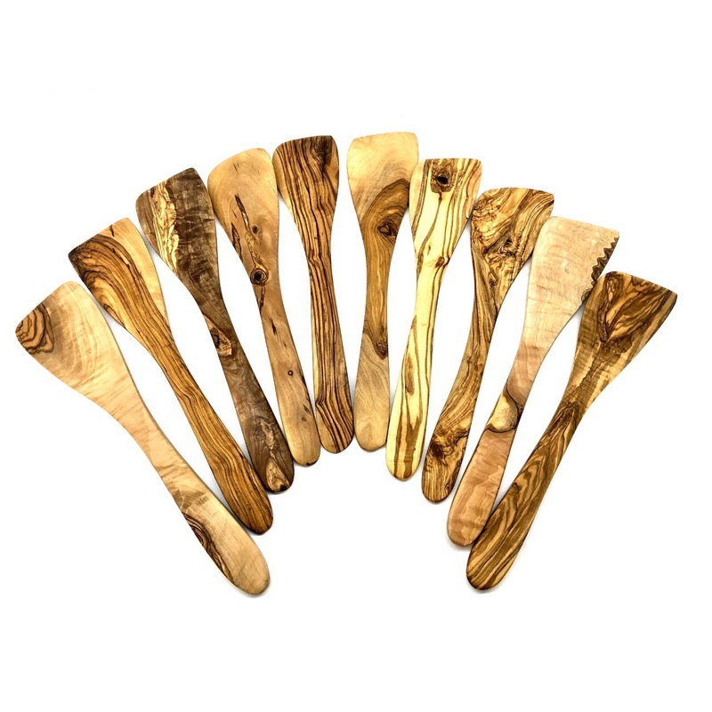 olivenholz-erleben - Set of 100 olive wood spatulas without holes