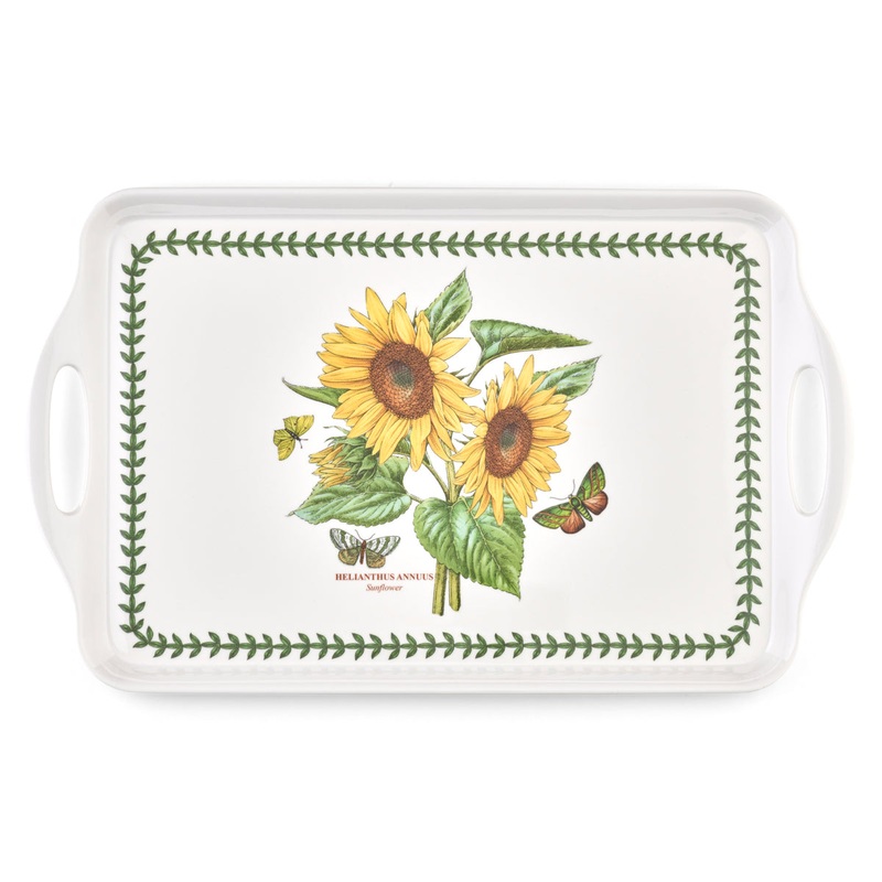 Botanic Garden Melamine Handled Tray 18.9 x 11.6"