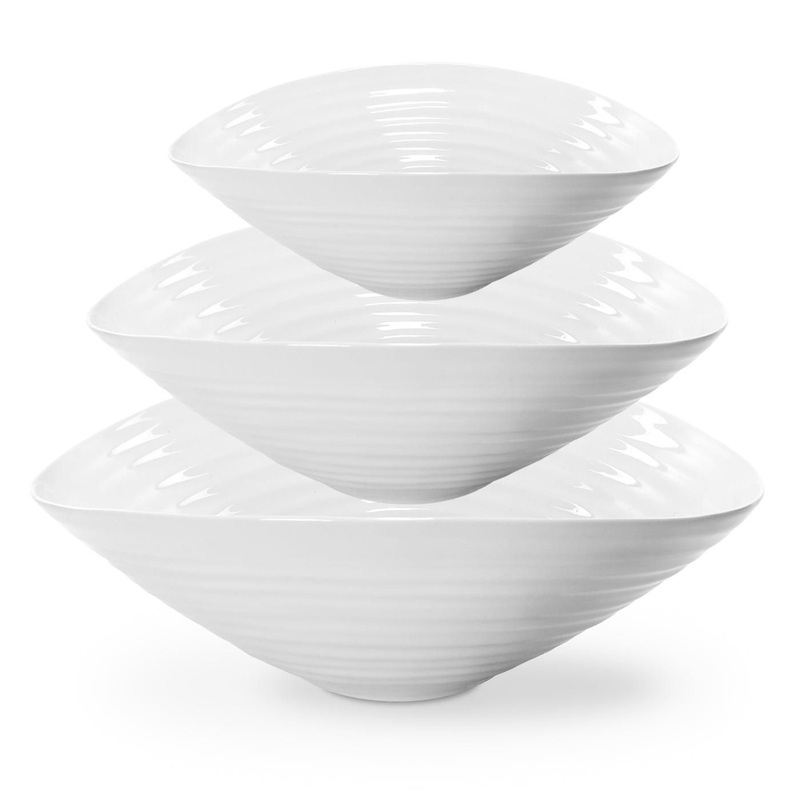Sophie Conran for Portmeirion White Salad Bowls set of 3