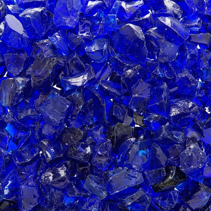 Linzel Distributing Blue Cobalt Small Crushed Fire Glass 5 lb Bag - FG/GR-COBALT