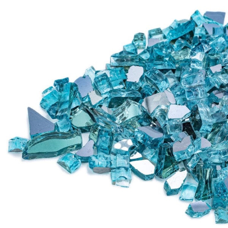 Linzel Distributing Light Blue 1/4" Reflective Lava Glass 10 lb Jar - BM/50686