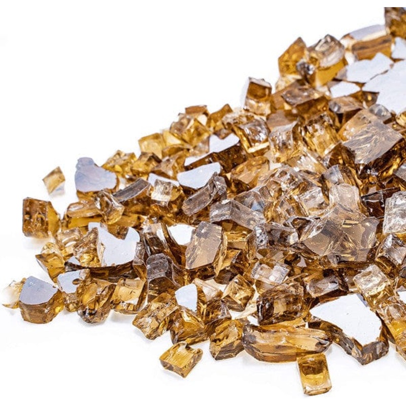 Linzel Distributing Sunset Reflective Amber 1/4" Reflective Lava Glass 10 lb Jar - BM/50695