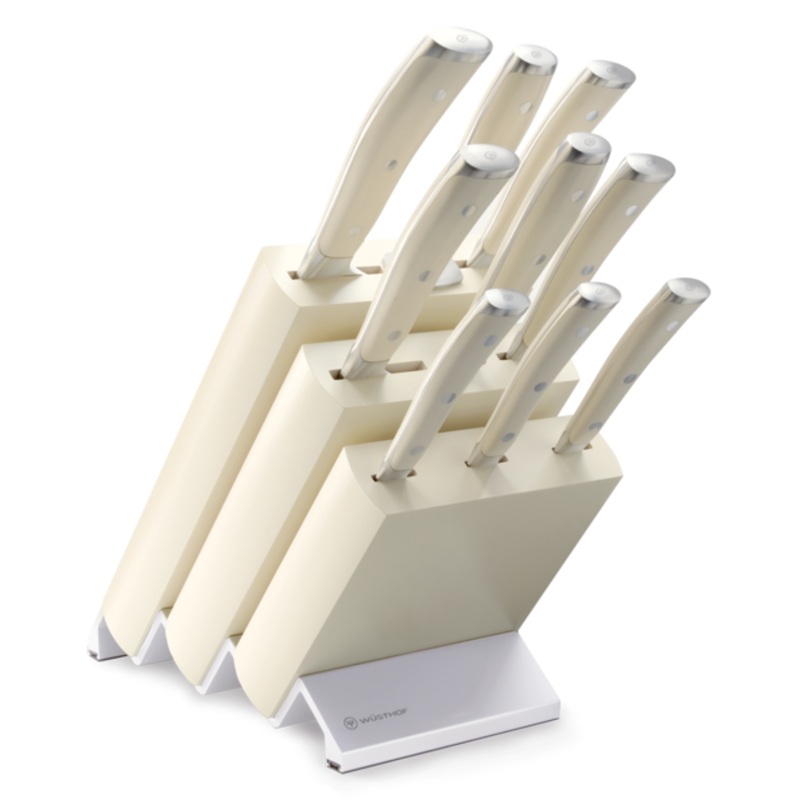 Wsthof Classic Ikon Crme Ten Piece Knife Block Set with Crme Ash Wood Block - 9874