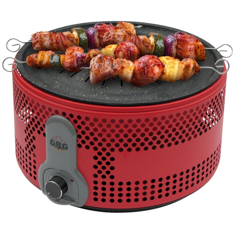 Georgian Bay Grills Canadian Hot Stone Charcoal Grill (Red)