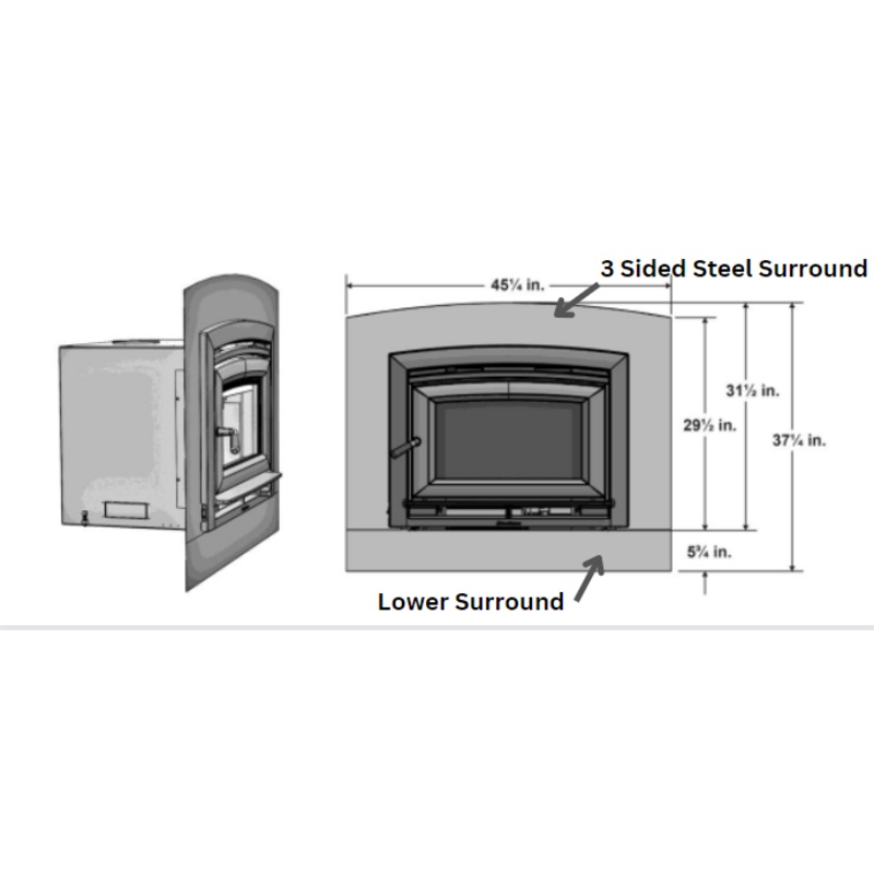 Hearthstone Lower Surround Panel for Raised Hearth (Green Mountain 70) - 94-5950510