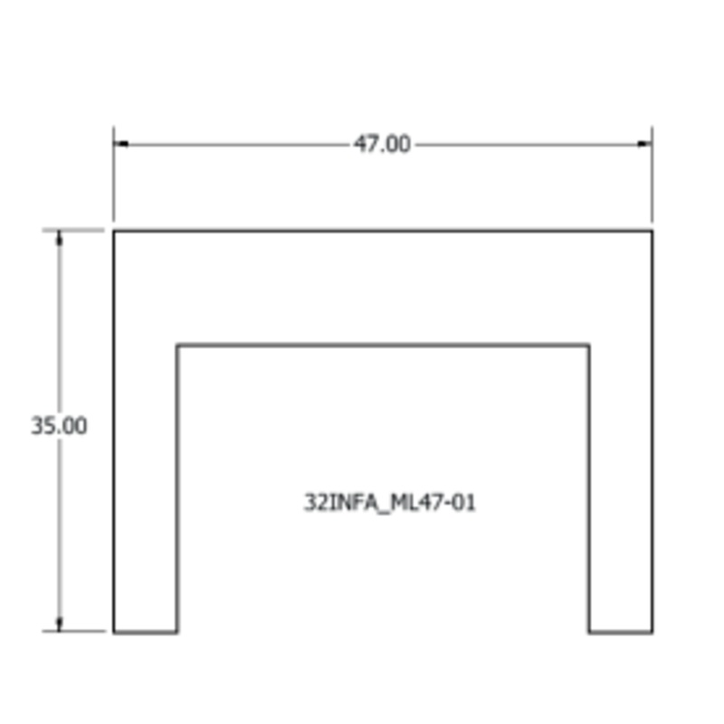 Ambiance Fireplaces Metallic Black 18 Gauge Backplate 47 X 35 (Flair 34) - 32INFA_ML47-01