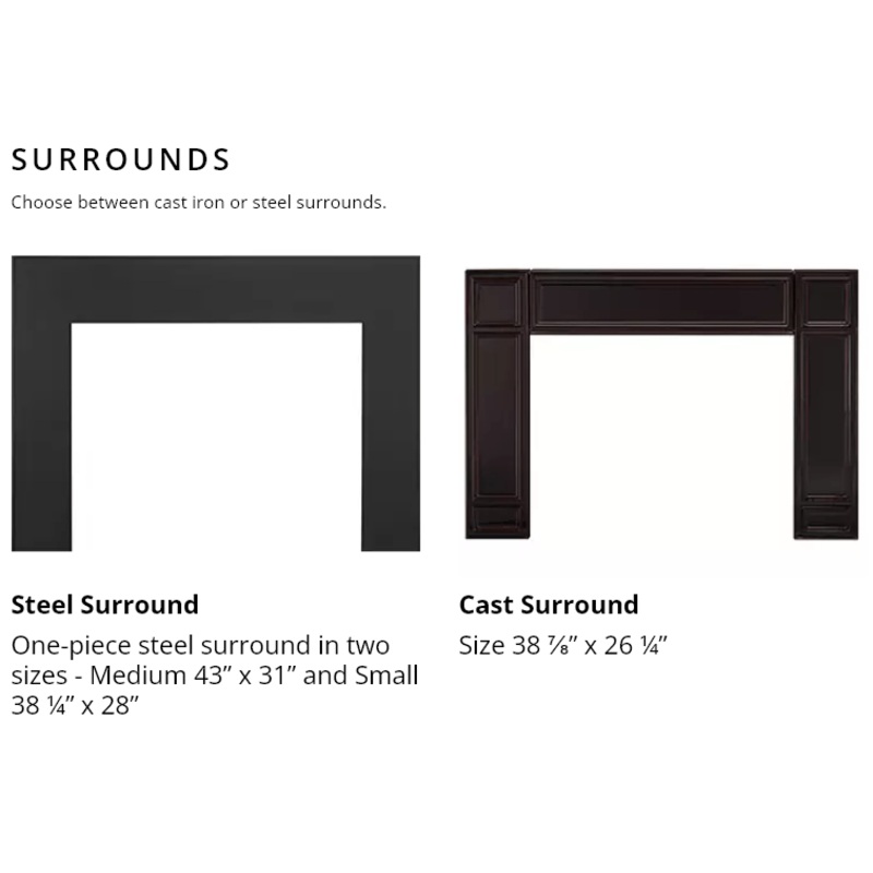 Vermont Castings Gifford Medium Metal Surround (incl. Black Trim) - SPG-4331