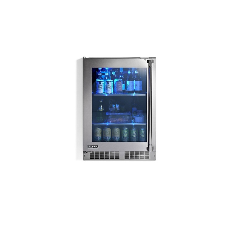 Lynx Professional 24" Outdoor Refrigerator with Glass Door Left Hinge - LN24REFGL