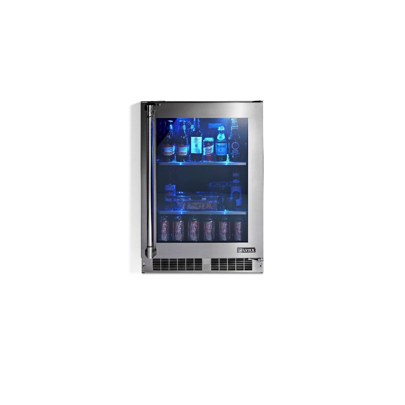 Lynx Professional 24" Outdoor Refrigerator with Glass Door Right Hinge - LN24REFGR