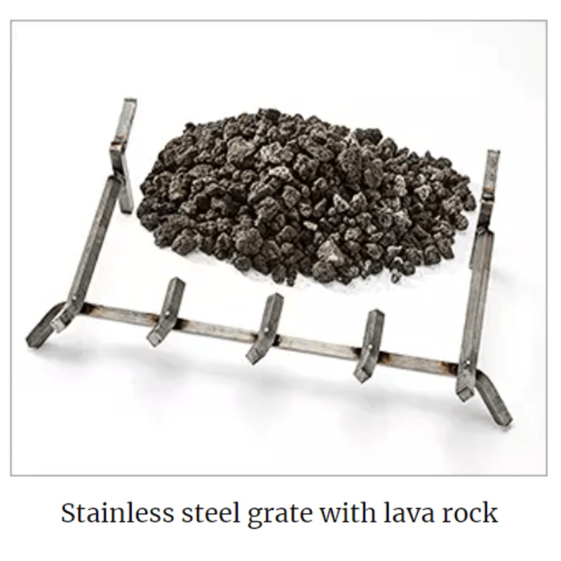 Majestic Stainless Steel Grate w/ Lava Rock (Courtyard 36) - GR-ODCOUG