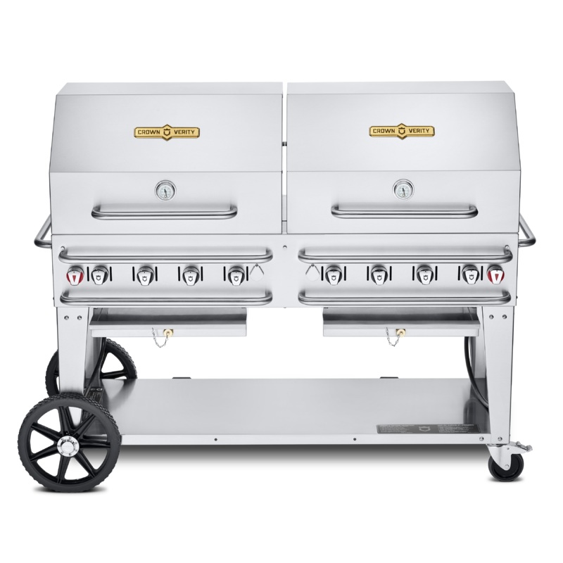 Crown Verity 60" Rental Gas Grill with 2x Dome Package