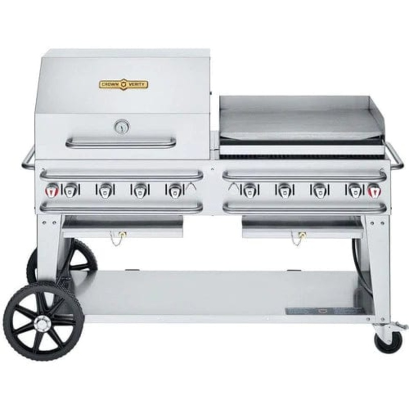 Crown Verity 60" Rental Gas Grill with Dome & Griddle Package (50/100lb Tanks Only)